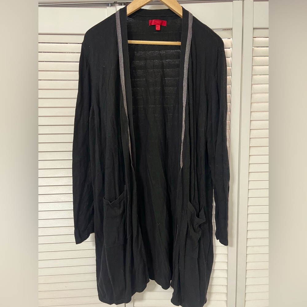 Black Cardigan with silver color